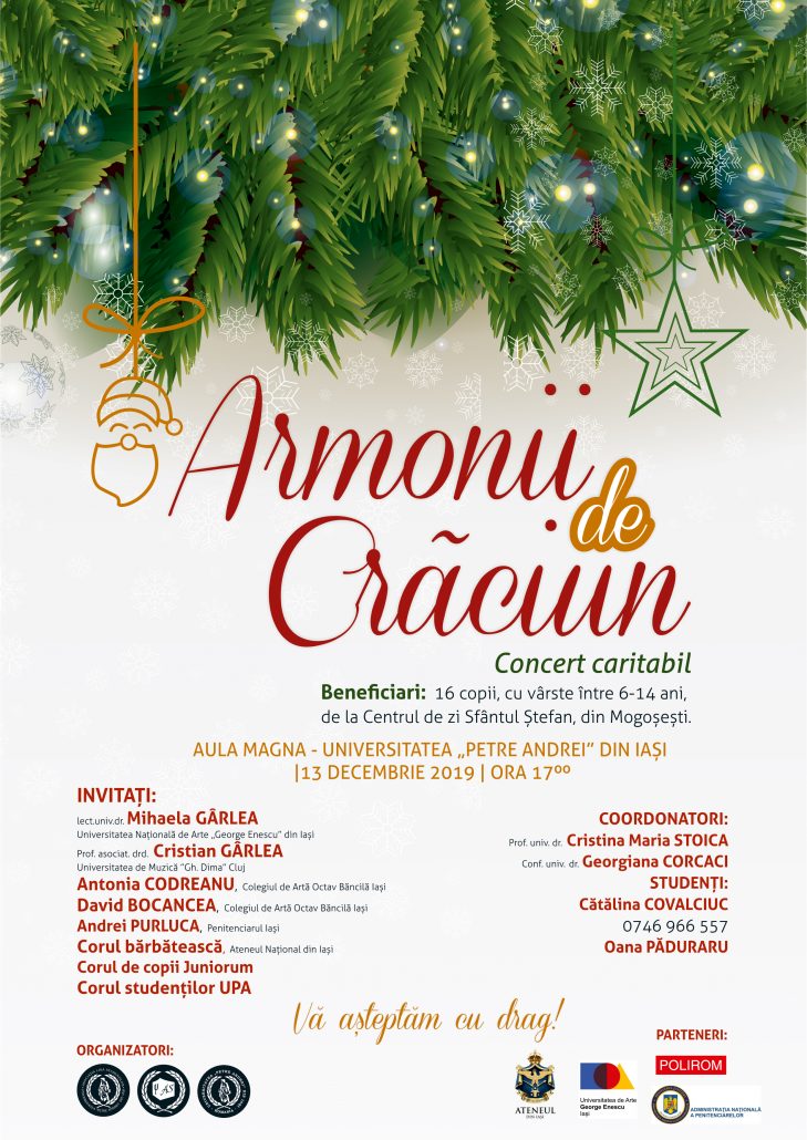 Second grade evaluate forum Concert caritabil: Armonii de Crăciun! – Universitatea "Petre Andrei" din  Iasi
