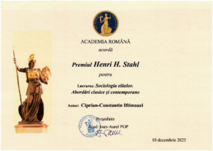 Ciprian Iftimoaei - Premiul Academiei Romane pentru Sociologie 2025